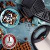imageOVENTE Electric Sandwich Maker with NonStick Plates Indicator Lights Cool Touch Handle Easy to Clean and Store Perfect for Cooking Breakfast Grilled Cheese Tuna Melts and Snacks Black GPS401BGPI302B