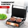 imageOVENTE Electric Sandwich Maker with NonStick Plates Indicator Lights Cool Touch Handle Easy to Clean and Store Perfect for Cooking Breakfast Grilled Cheese Tuna Melts and Snacks Black GPS401BGP0540CO