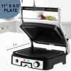 imageOVENTE Electric Sandwich Maker with NonStick Plates Indicator Lights Cool Touch Handle Easy to Clean and Store Perfect for Cooking Breakfast Grilled Cheese Tuna Melts and Snacks Black GPS401BGP1861BR