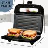imageOVENTE Electric Sandwich Maker with NonStick Plates Indicator Lights Cool Touch Handle Easy to Clean and Store Perfect for Cooking Breakfast Grilled Cheese Tuna Melts and Snacks Black GPS401BGP0401B