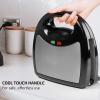 imageOVENTE Electric Sandwich Maker with NonStick Plates Indicator Lights Cool Touch Handle Easy to Clean and Store Perfect for Cooking Breakfast Grilled Cheese Tuna Melts and Snacks Black GPS401BGPI302B