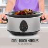 imageOVENTE Electric Slow Cooker with 3 Cooking Settings DishwasherSafe Stoneware Tempered Glass Lid and 37 Quart Oval Ceramic Pot Perfect for Entrees Soups Sauces Stews and Dips Silver SLO35ABRSilver