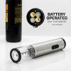 imageOVENTE Electric Wine Bottle Opener with Foil Cutter Automatic and OneTouch Operation Portable Cordless and Battery Operated Corkscrew Remover For Home Parties and Bars Stainless Steel WO1381S