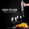 imageOVENTE Electric Wine Bottle Opener with Foil Cutter Automatic and OneTouch Operation Portable Cordless and Battery Operated Corkscrew Remover For Home Parties and Bars Stainless Steel WO1381S
