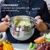 imageOVENTE Mixing Bowl Stainless Steel with Lids Nesting Bowls with Measuring Marks Safe Easy to Clean ampamp StoragePerfect for Cooking Baking ServingSilver BM46333S 15355 QuartsMixing BowlSet of 3Colander  Set of 3