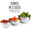 imageOVENTE Mixing Bowl Stainless Steel with Lids Nesting Bowls with Measuring Marks Safe Easy to Clean ampamp StoragePerfect for Cooking Baking ServingSilver BM46333S 15355 QuartsMixing BowlSet of 3Mixing Bowl  Set of 3