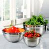 imageOVENTE Mixing Bowl Stainless Steel with Lids Nesting Bowls with Measuring Marks Safe Easy to Clean ampamp StoragePerfect for Cooking Baking ServingSilver BM46333S 15355 QuartsMixing BowlSet of 3Mixing Bowl  Set of 3