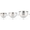 imageOVENTE Mixing Bowl Stainless Steel with Lids Nesting Bowls with Measuring Marks Safe Easy to Clean ampamp StoragePerfect for Cooking Baking ServingSilver BM46333S 15355 QuartsMixing BowlSet of 3Mixing Bowl  Set of 3
