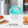 imageOVENTE Portable 5 Speed Mixing Electric Hand Mixer with Stainless Steel Whisk Beater Attachments ampamp Snap Storage Case Compact Lightweight 150 Watt Powerful Blender for Baking ampamp Cooking White HM151WTurquoise