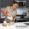 imageOVENTE Portable 5 Speed Mixing Electric Hand Mixer with Stainless Steel Whisk Beater Attachments ampamp Snap Storage Case Compact Lightweight 150 Watt Powerful Blender for Baking ampamp Cooking White HM151WWhite