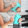 imageOVENTE Portable 5 Speed Mixing Electric Hand Mixer with Stainless Steel Whisk Beater Attachments ampamp Snap Storage Case Compact Lightweight 150 Watt Powerful Blender for Baking ampamp Cooking White HM151WTurquoise