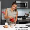 imageOVENTE Portable 5 Speed Mixing Electric Hand Mixer with Stainless Steel Whisk Beater Attachments ampamp Snap Storage Case Compact Lightweight 150 Watt Powerful Blender for Baking ampamp Cooking White HM151WRed