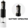 imageOVENTE Set of 2 Electric Salt ampamp Pepper Mill Grinder Battery Powered Stainless Steel Blades Automatic One Handed Operation with light and Adjustable Coarseness Black and White SPD102BW