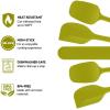 imageOVENTE Set of 5 Silicone Spatula  Food Grade Rubber Spatulas Heat Resistant w Stainless Steel Core ampamp Seamless Design Non Stick Rubber Spatula for Mixing Baking ampamp Cooking Red SP12305RGreen