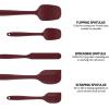 imageOVENTE Set of 5 Silicone Spatula  Food Grade Rubber Spatulas Heat Resistant w Stainless Steel Core ampamp Seamless Design Non Stick Rubber Spatula for Mixing Baking ampamp Cooking Red SP12305RRed