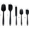 imageOVENTE Set of 5 Silicone Spatula  Food Grade Rubber Spatulas Heat Resistant w Stainless Steel Core ampamp Seamless Design Non Stick Rubber Spatula for Mixing Baking ampamp Cooking Red SP12305RBlack