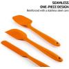 imageOVENTE Set of 5 Silicone Spatula  Food Grade Rubber Spatulas Heat Resistant w Stainless Steel Core ampamp Seamless Design Non Stick Rubber Spatula for Mixing Baking ampamp Cooking Red SP12305ROrange