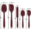 imageOVENTE Set of 5 Silicone Spatula  Food Grade Rubber Spatulas Heat Resistant w Stainless Steel Core ampamp Seamless Design Non Stick Rubber Spatula for Mixing Baking ampamp Cooking Red SP12305RRed