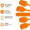imageOVENTE Set of 5 Silicone Spatula  Food Grade Rubber Spatulas Heat Resistant w Stainless Steel Core ampamp Seamless Design Non Stick Rubber Spatula for Mixing Baking ampamp Cooking Red SP12305ROrange