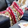 imageOVENTE Sherpa Throw Blanket for Winter 60 x 50 Reversible Soft Plush and Thick Warm Blanket Machine Washable Ideal Gift for Holidays Red BLN4688