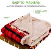 imageOVENTE Sherpa Throw Blanket for Winter 60 x 50 Reversible Soft Plush and Thick Warm Blanket Machine Washable Ideal Gift for Holidays Red BLN4688