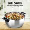 imageOVENTE Stainless Steel Pasta Pot with Strainer Lid Easy Twist and Lock Cover 48 Quart MultiPurpose Stovetop Cookware Perfect for Cooking Noodle Veggie or Sauce Dishwasher Safe Silver CW15131S