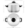 imageOVENTE Stainless Steel Pasta Pot with Strainer Lid Easy Twist and Lock Cover 48 Quart MultiPurpose Stovetop Cookware Perfect for Cooking Noodle Veggie or Sauce Dishwasher Safe Silver CW15131S