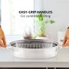 imageOVENTE Stainless Steel Roasting Pan 13 x 94 Oven Roaster Tray with Flat Rack Small Nonstick Chicken Roaster and Bakeware Dish for Cooking Lasagna Roasted Beef Veggies and More Silver CWR23131S1562 x 1175