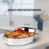 imageOVENTE Stainless Steel Roasting Pan 13 x 94 Oven Roaster Tray with Flat Rack Small Nonstick Chicken Roaster and Bakeware Dish for Cooking Lasagna Roasted Beef Veggies and More Silver CWR23131S1562 x 1175