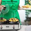 imageOVENTE Stainless Steel Triple Slow Cooker Buffet Server with Glass Lid ampamp Temperature Control 3 Section Station Portable 45 QT Ceramic Pot Food Warmer Easy Clean for Holiday Dinner Silver SLO315CBR