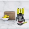 imageOvente 2 In 1 Kitchen Utensil Set with Stand Holder ampamp Grater 6 Piece Cooking Spatula Tools with Heat Resistant Nonstick Coated Nylon Easy Clean Dishwasher Safe for Cooking ampamp Baking Green KT1901001G
