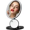 imageOVENTE 9quot Lighted Tabletop Makeup Mirror with Mini Magnetic 10X Magnifying Mirror Touch Screen Dimmable LED Lights Rechargeable ampamp Portable Vanity Mirror Perfect for Bathroom or Travel Black MOT22BBlack