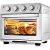 imageOVENTE Air Fryer Toaster Oven Combo 26 Qt Stainless Steel Countertop Convection Oven with 1700W Power and Free Accessories Perfect for Pizza Roast Bake Toast and Broil Silver OFM2025BR