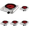 imageOVENTE Countertop Infrared Double Burner 1700W Electric Hot Plate and Portable Stove with 775quot and 675quot Ceramic Glass Cooktop 5 Level Temperature Setting and Easy to Clean Base Black BGI102BSilver