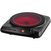 imageOVENTE Countertop Infrared Double Burner 1700W Electric Hot Plate and Portable Stove with 775quot and 675quot Ceramic Glass Cooktop 5 Level Temperature Setting and Easy to Clean Base Black BGI102BBGI101B  Black