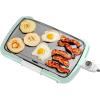 imageOVENTE Electric Griddle with 16 x 10 Inch Flat NonStick Cooking Surface Adjustable Thermostat Essential Indoor Grill for Instant Breakfast Pancakes Burgers Eggs Black GD1610BBlue