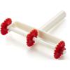 imageOVENTE Ravioli Pasta and MultiPastry Cutter with Removable 3Roller Wheel Design Compact BPAFree Slicer Ideal for Cutting or Sealing Fresh Homemade Dough for Cookie and More Red ACPPA7100R