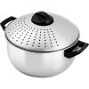 imageOVENTE Stainless Steel Pasta Pot with Strainer Lid Easy Twist and Lock Cover 48 Quart MultiPurpose Stovetop Cookware Perfect for Cooking Noodle Veggie or Sauce Dishwasher Safe Silver CW15131S
