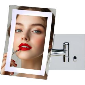 imageOVENTE 9quot Lighted Wall Mount Makeup Mirror with 1X7X Magnification Double Sided Magnifying Vanity Mirror LED Glow Light 360 Swivel Design Extendable ampamp Folding Arm Polished Chrome MPWD3185CH1X7XPolished Chrome