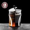 imageOVENTE 2in1 Coffee Press and Tea Maker with High Grade Stainless Steel Retractable Infuser Heat Tempered Borosilicate Glass and Silicone Handle 27 Ounce with Free Measuring Scoop Clear FGC27T20 Ounce