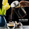 imageOVENTE 2in1 Coffee Press and Tea Maker with High Grade Stainless Steel Retractable Infuser Heat Tempered Borosilicate Glass and Silicone Handle 27 Ounce with Free Measuring Scoop Clear FGC27T34 Ounce
