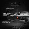 imageOVENTE Electric Countertop Single Burner 1000W Cooktop with 6quot Stainless Steel Coil Hot Plate 5 Level Temperature Control Indicator Light Compact Cooking Stove and Easy to Clean Silver BGC101SBGC101B  Black
