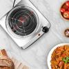 imageOVENTE Electric Countertop Single Burner 1000W Cooktop with 6quot Stainless Steel Coil Hot Plate 5 Level Temperature Control Indicator Light Compact Cooking Stove and Easy to Clean Silver BGC101SBGC101S  Silver