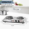 imageOVENTE Electric Countertop Single Burner 1000W Cooktop with 6quot Stainless Steel Coil Hot Plate 5 Level Temperature Control Indicator Light Compact Cooking Stove and Easy to Clean Silver BGC101SBGC102S  Silver