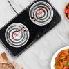 imageOVENTE Electric Countertop Single Burner 1000W Cooktop with 6quot Stainless Steel Coil Hot Plate 5 Level Temperature Control Indicator Light Compact Cooking Stove and Easy to Clean Silver BGC101SBGC102B  Black