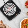 imageOVENTE Electric Countertop Single Burner 1000W Cooktop with 6quot Stainless Steel Coil Hot Plate 5 Level Temperature Control Indicator Light Compact Cooking Stove and Easy to Clean Silver BGC101SBGC101B  Black