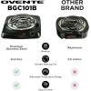 imageOVENTE Electric Countertop Single Burner 1000W Cooktop with 6quot Stainless Steel Coil Hot Plate 5 Level Temperature Control Indicator Light Compact Cooking Stove and Easy to Clean Silver BGC101SBGC101B  Black
