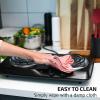 imageOVENTE Electric Countertop Single Burner 1000W Cooktop with 6quot Stainless Steel Coil Hot Plate 5 Level Temperature Control Indicator Light Compact Cooking Stove and Easy to Clean Silver BGC101SBGC102B  Black