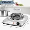 imageOVENTE Electric Countertop Single Burner 1000W Cooktop with 6quot Stainless Steel Coil Hot Plate 5 Level Temperature Control Indicator Light Compact Cooking Stove and Easy to Clean Silver BGC101SBGC101S  Silver