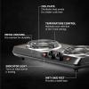 imageOVENTE Electric Countertop Single Burner 1000W Cooktop with 6quot Stainless Steel Coil Hot Plate 5 Level Temperature Control Indicator Light Compact Cooking Stove and Easy to Clean Silver BGC101SBGC102B  Black